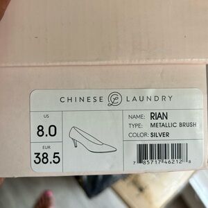 Size 8 Chinese Laundry metallic silver pointed toe shoe